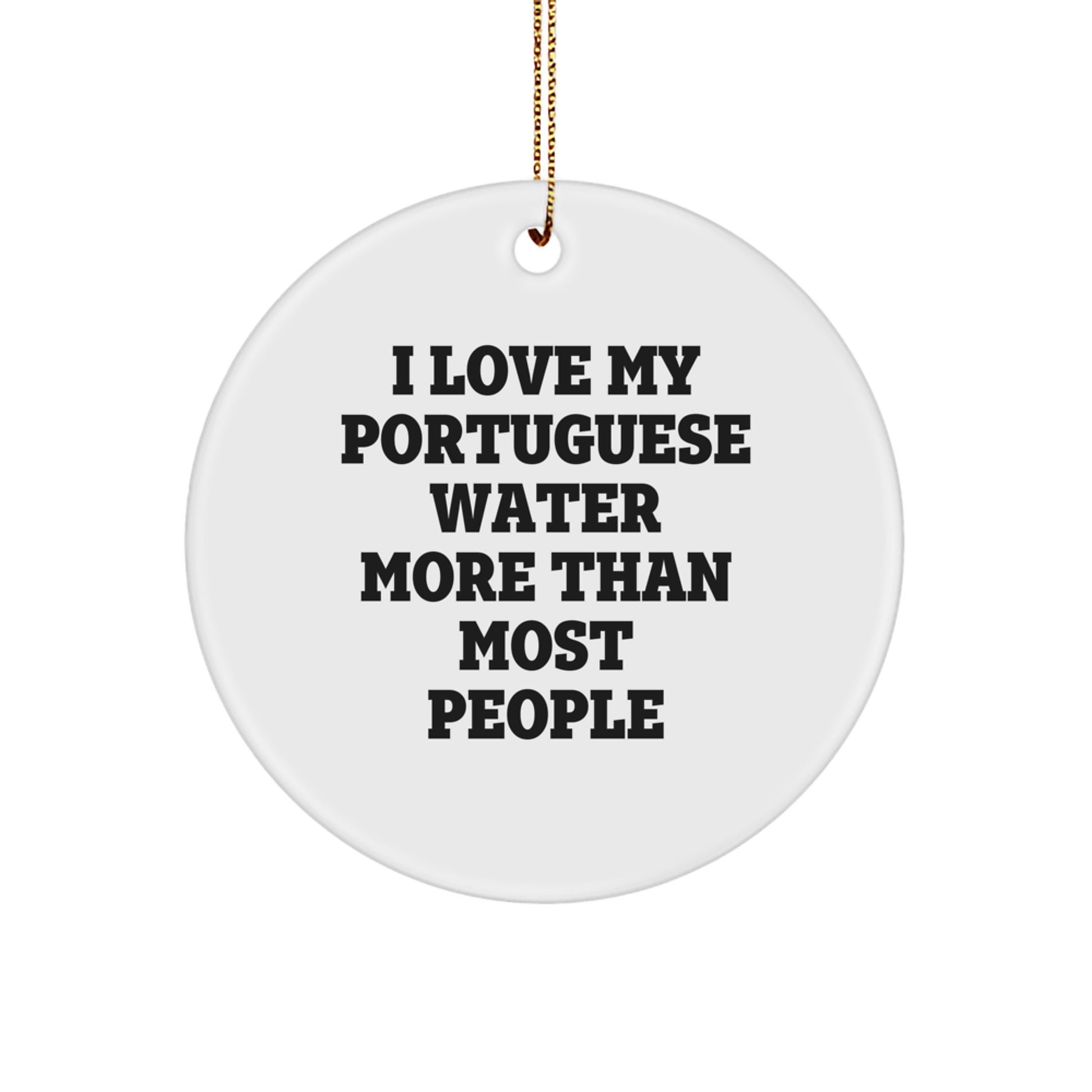 I Love My Portuguese Water Dog Gifts from Friends for Christmas Unique Circle Ornaments - Image 1