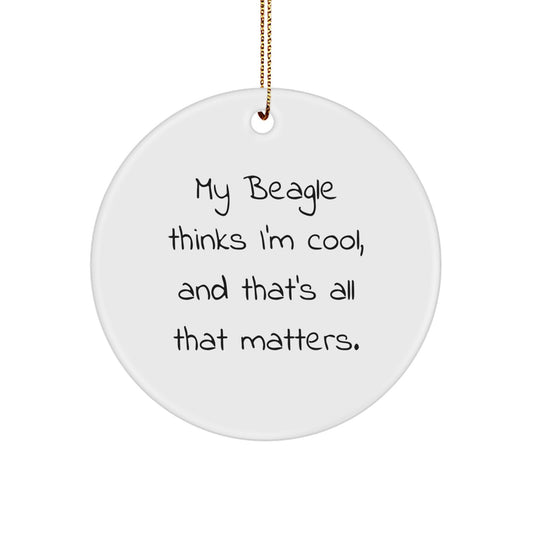 Funny Beagle Dog Circle Ornament Gifts from Friends, Beagle Dog Enthusiasts, and Family for Men and Women, Christmas Unique Gifts - Image 1