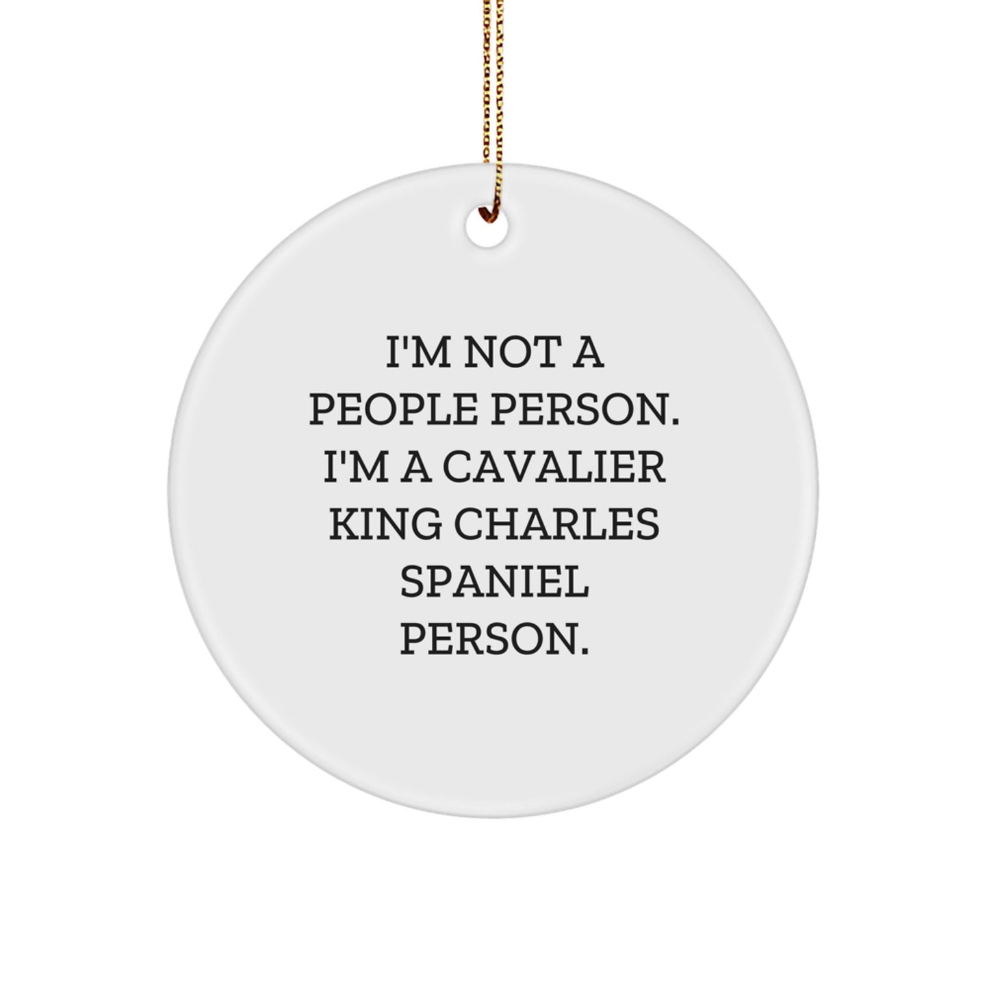 Cavalier King Charles Spaniel Dog Lovers Gifts from Friends for Christmas Unique Circle Ornament - Image 1