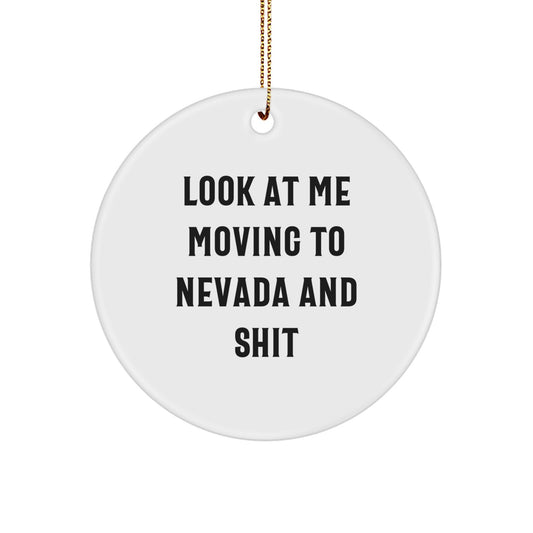 Funny Nevada Circle Ornament Gifts from Friends for Men Women Christmas Decorations - Image 1