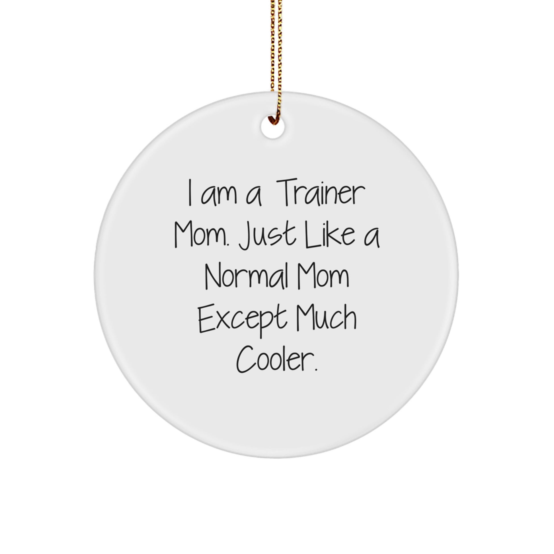 Trainer Mom Funny Circle Ornament, Gifts from Family for Trainer, Unique Christmas Unique Gifts, I Am A Trainer Mom Except Much Cooler - Image 1