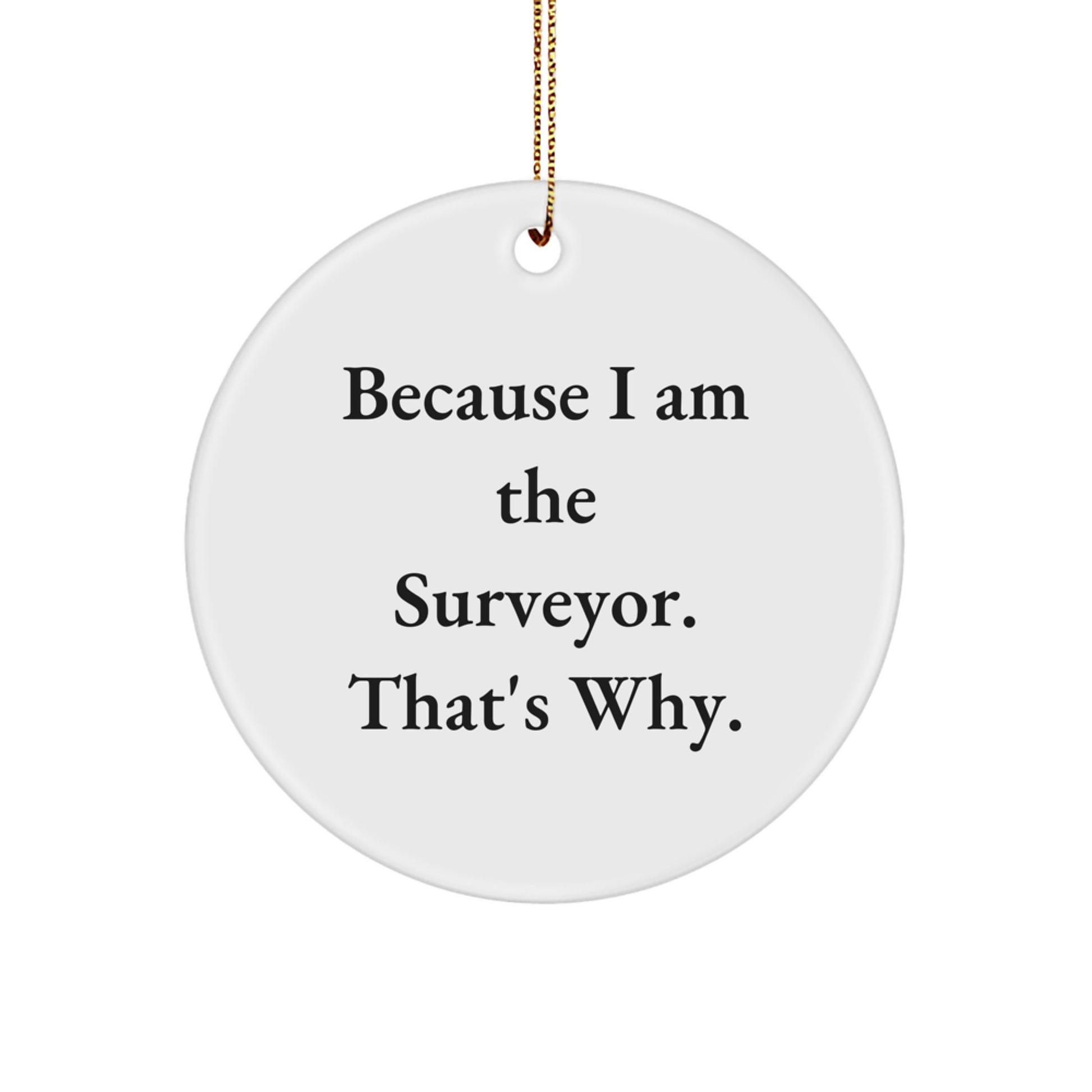 Funny Surveyor Gifts for Men, Surveyor Circle Ornament - Because I Am The Surveyor - Image 1