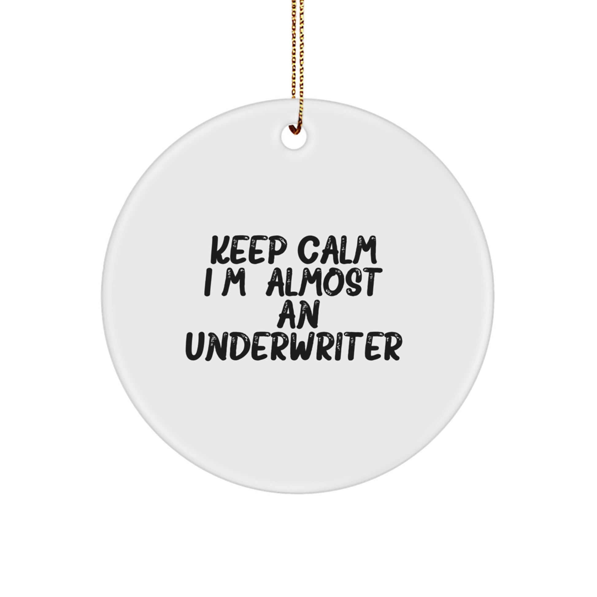 Funny Underwriter Gifts for Friends from Men - Inspirational Christmas Circle Ornament Quote - Image 1
