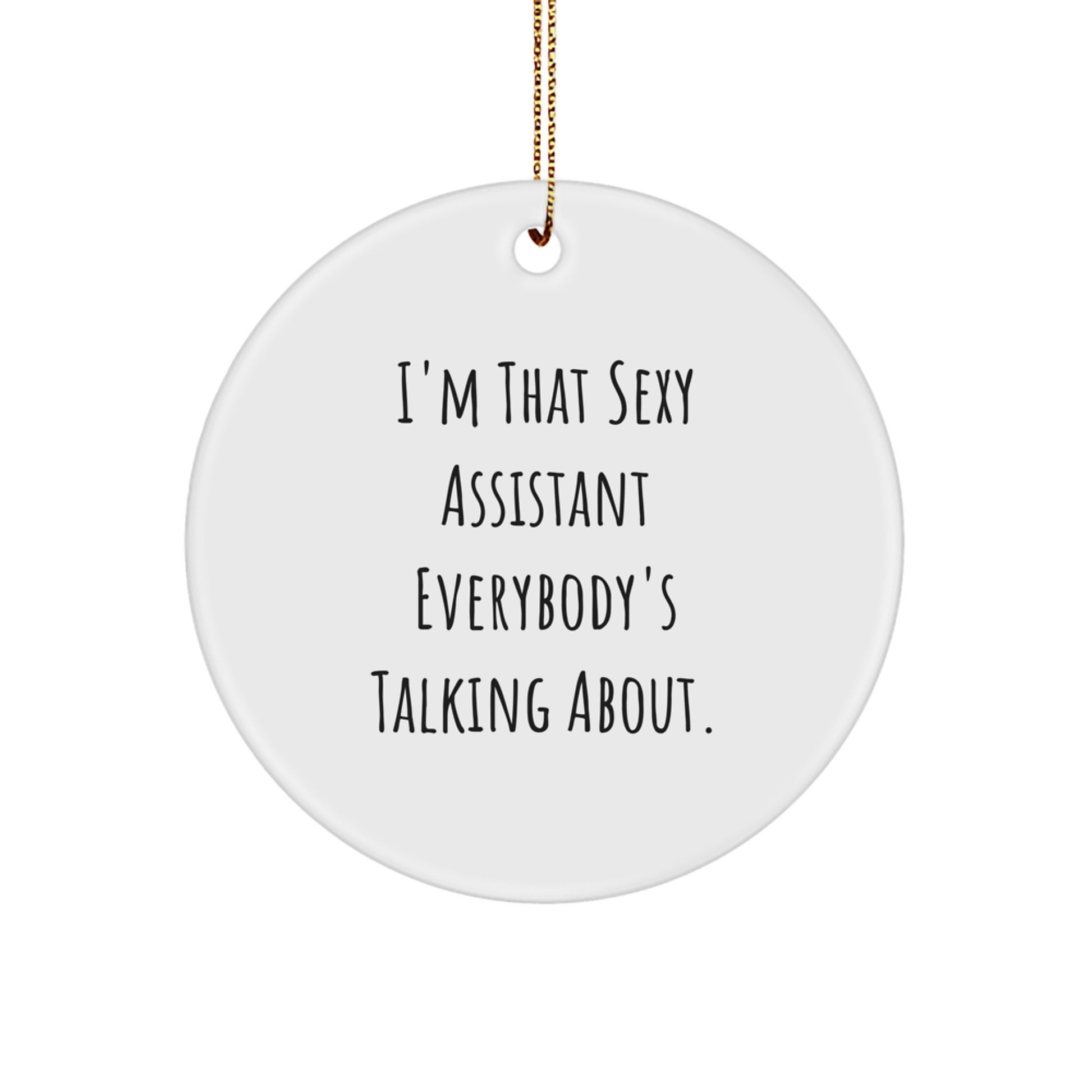 Funny Assistant Gifts from Friends, I'm That Sexy Assistant Everybody's Talking About. Circle Ornament for Christmas Unique Gifts - Image 1