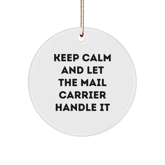 Funny Mail Carrier Christmas Circle Ornament Gifts from Family Friends Coworkers - Image 1