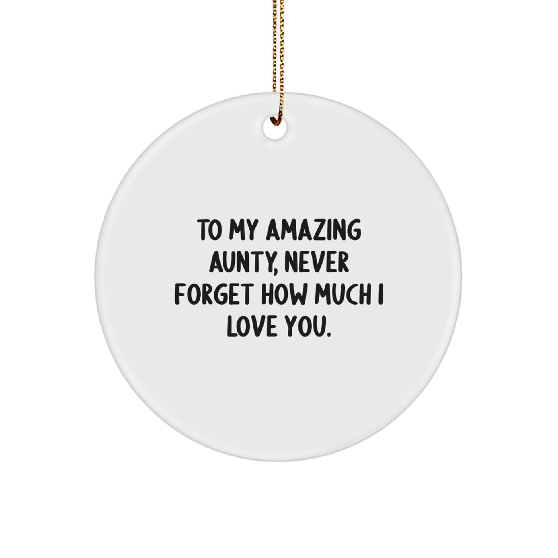 Gifts from Family to My Amazing Aunty, Never Forget How Much I Love You - Funny Christmas Circle Ornament, Circle Ornament Gifts for Aunty - Image 1