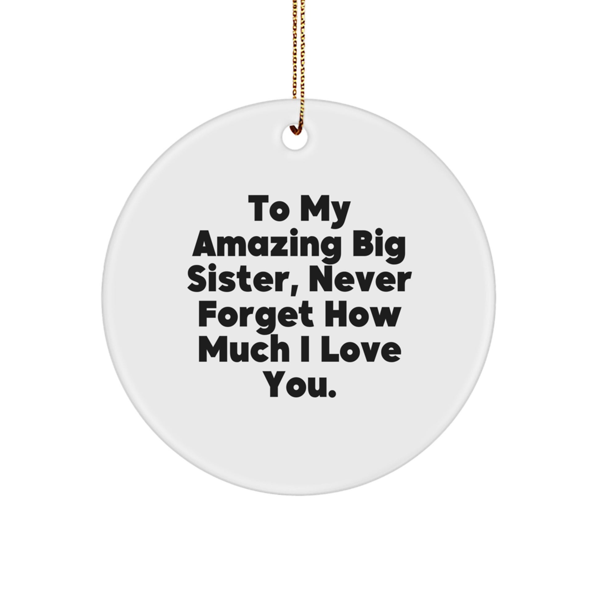 Funny Big Sister Gifts from Family - To My Amazing Big Sister Circle Ornament for Christmas - Image 1
