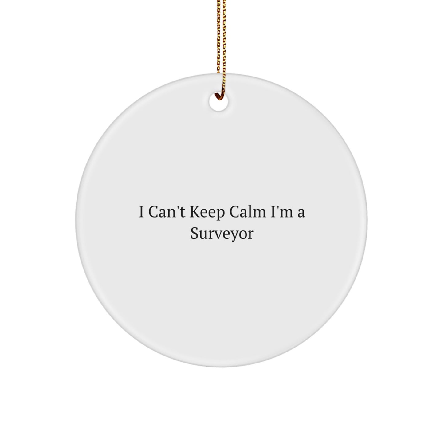 Funny Surveyor Circle Ornament Gifts for Men Women Friends Family 'I Can't Keep Calm I'm A Surveyor' Unique Christmas Memorable Presents - Image 1