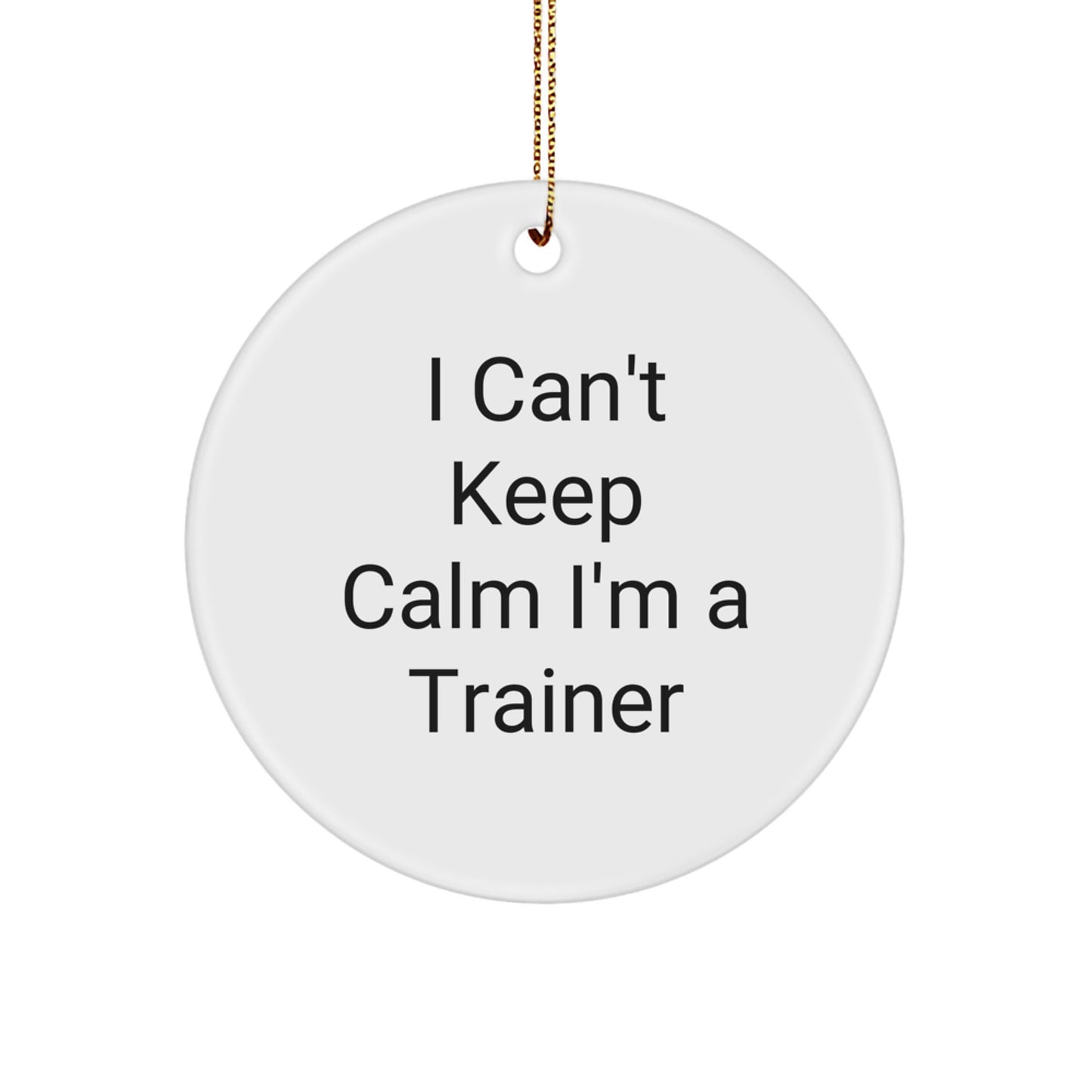 Gifts from Men for Trainer Friends Christmas Unique Circle Ornament - I Can't Keep Calm I'm A 'Trainer' - Funny Quote - Image 1