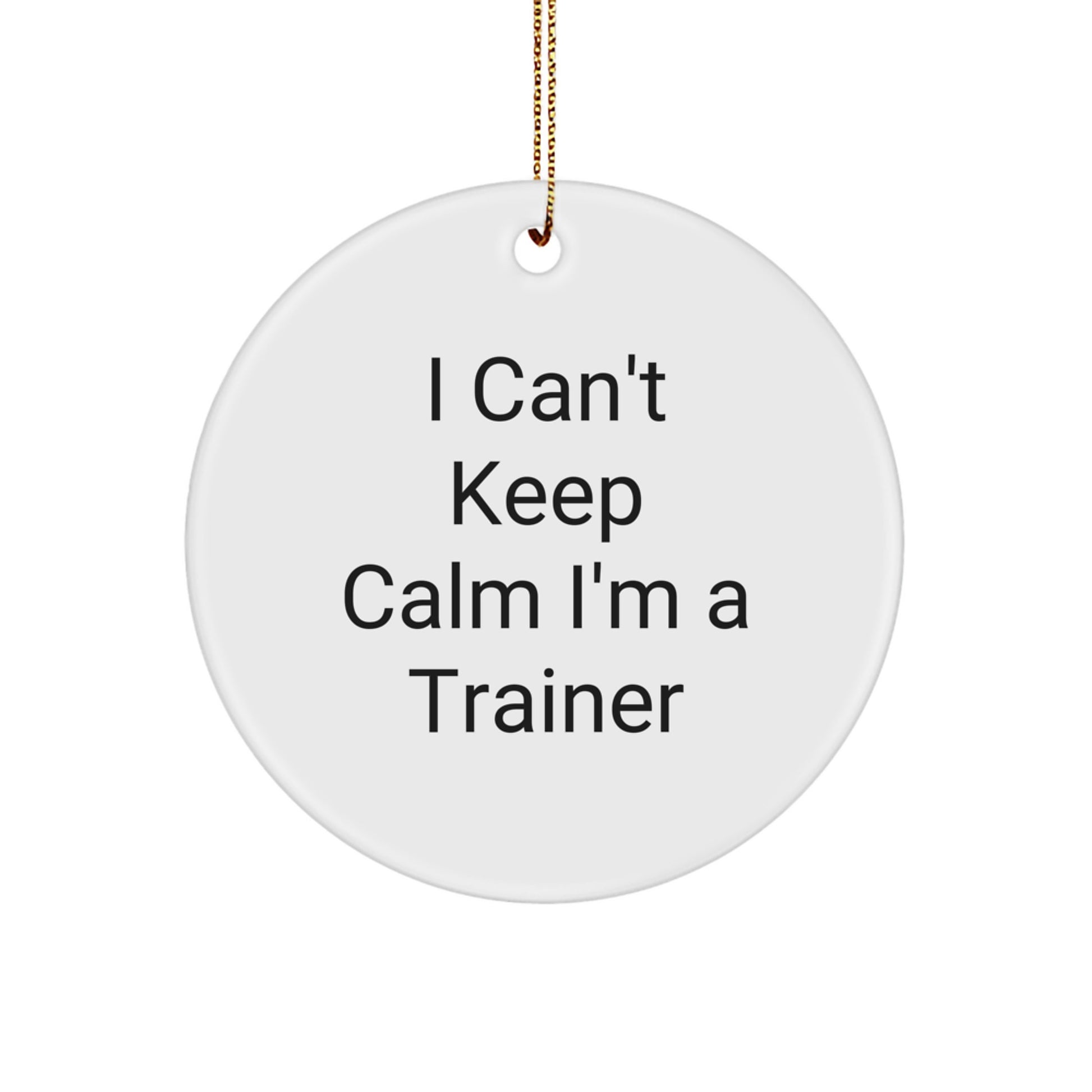 Gifts from Men for Trainer Friends Christmas Unique Circle Ornament - I Can't Keep Calm I'm A 'Trainer' - Funny Quote - Image 1