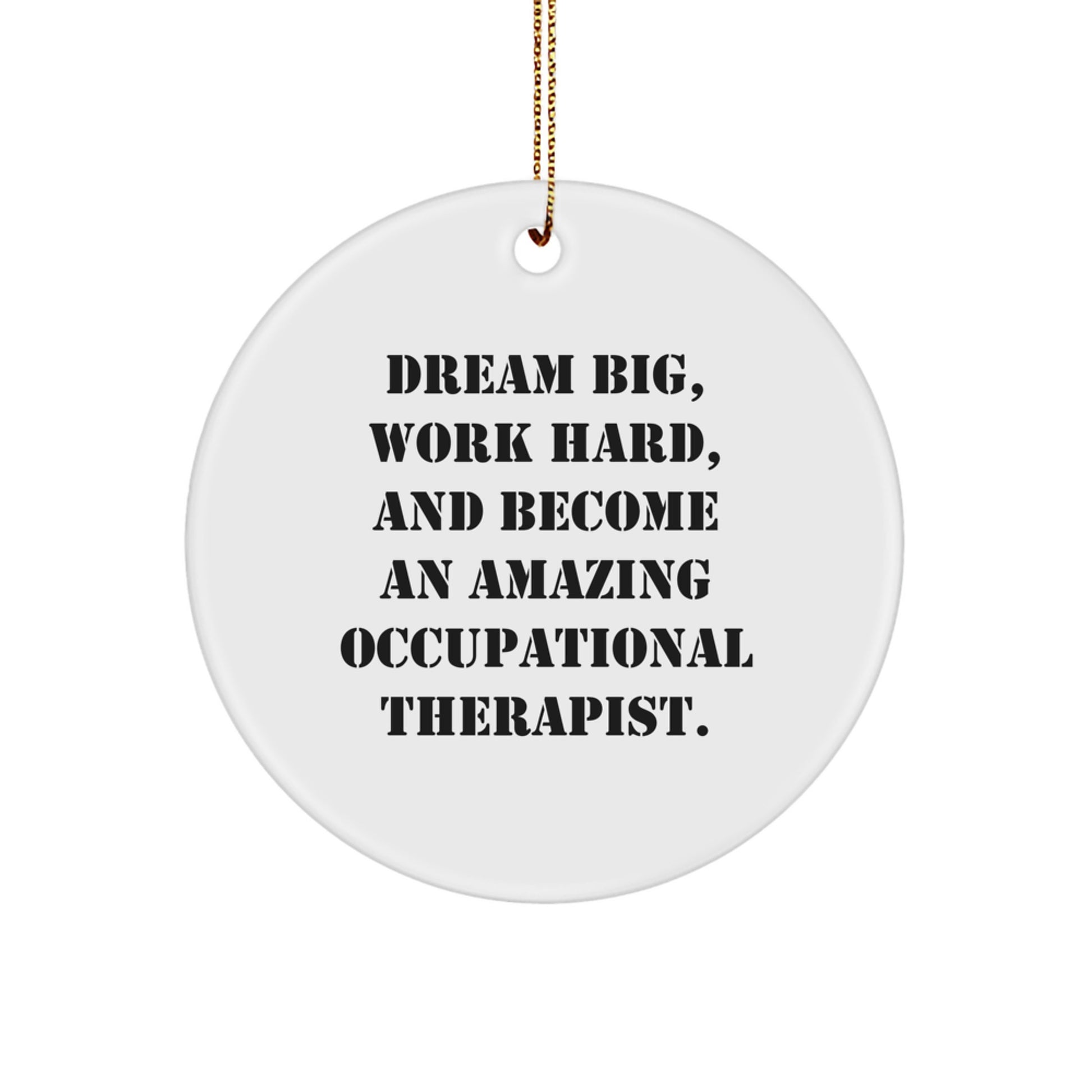 Occupational Therapist Gifts from Friends - Dream Big, Work Hard, And Become An Amazing Occupational Therapist. - Christmas Unique Circle Ornament - Image 1