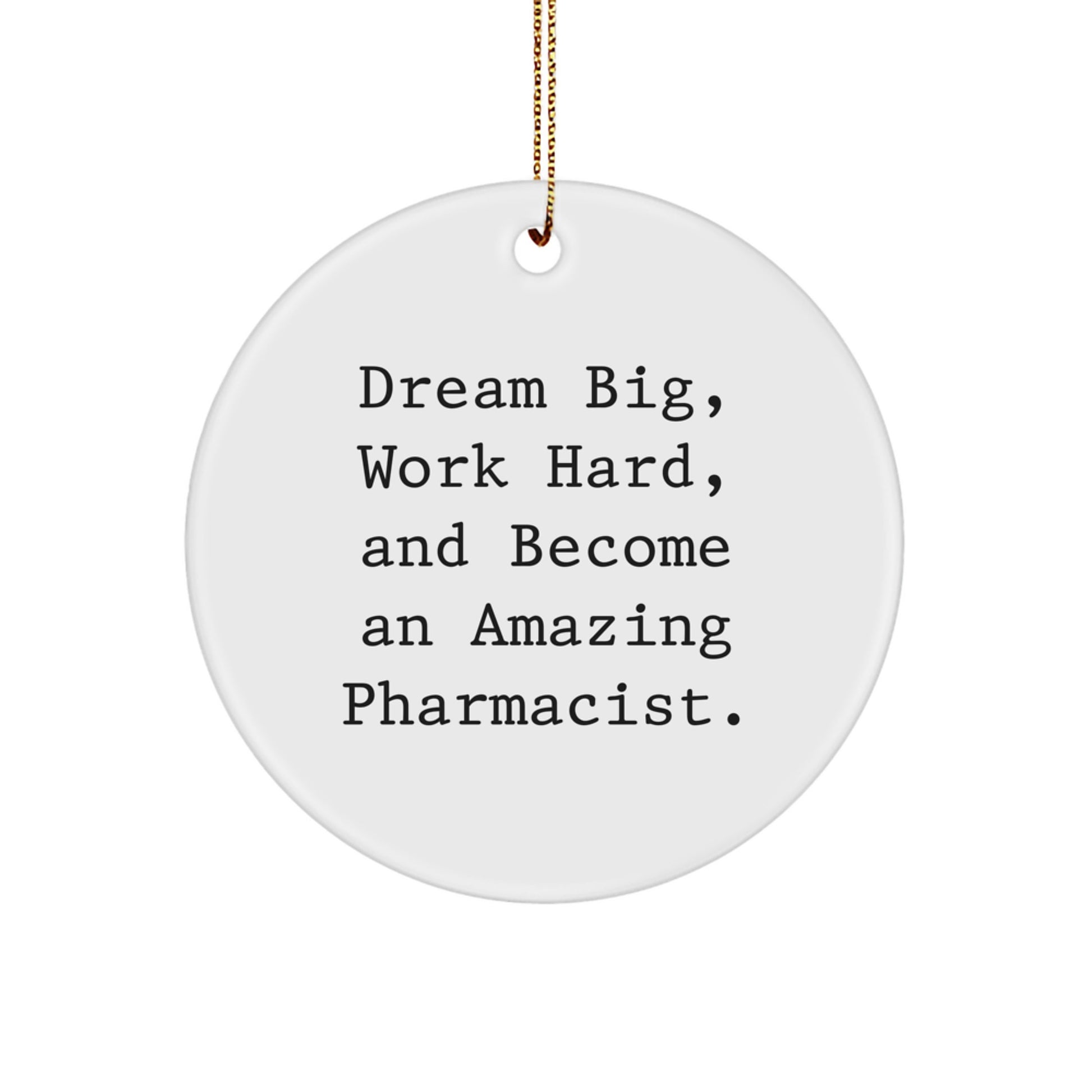 Pharmacist Gifts from Friends - Dream Big, Work Hard, Amazing Pharmacist Christmas Circle Ornament, Inspirational Quote - Image 1