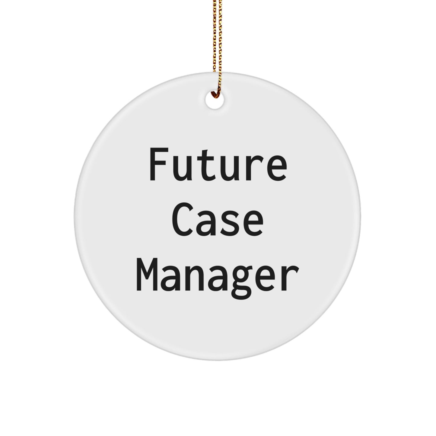 Funny Future Case Manager Gifts from Friends, Case Manager Christmas Unique Gifts for Friends, Christmas Circle Ornament with Inspirational Quote - Image 1