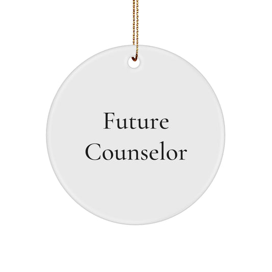 Funny Counselor Gifts from Family for Counselors Christmas Unique Circle Ornaments, Future Counselor Motivation Decorations, Inspirational Counselor Office Wall Art - Image 1