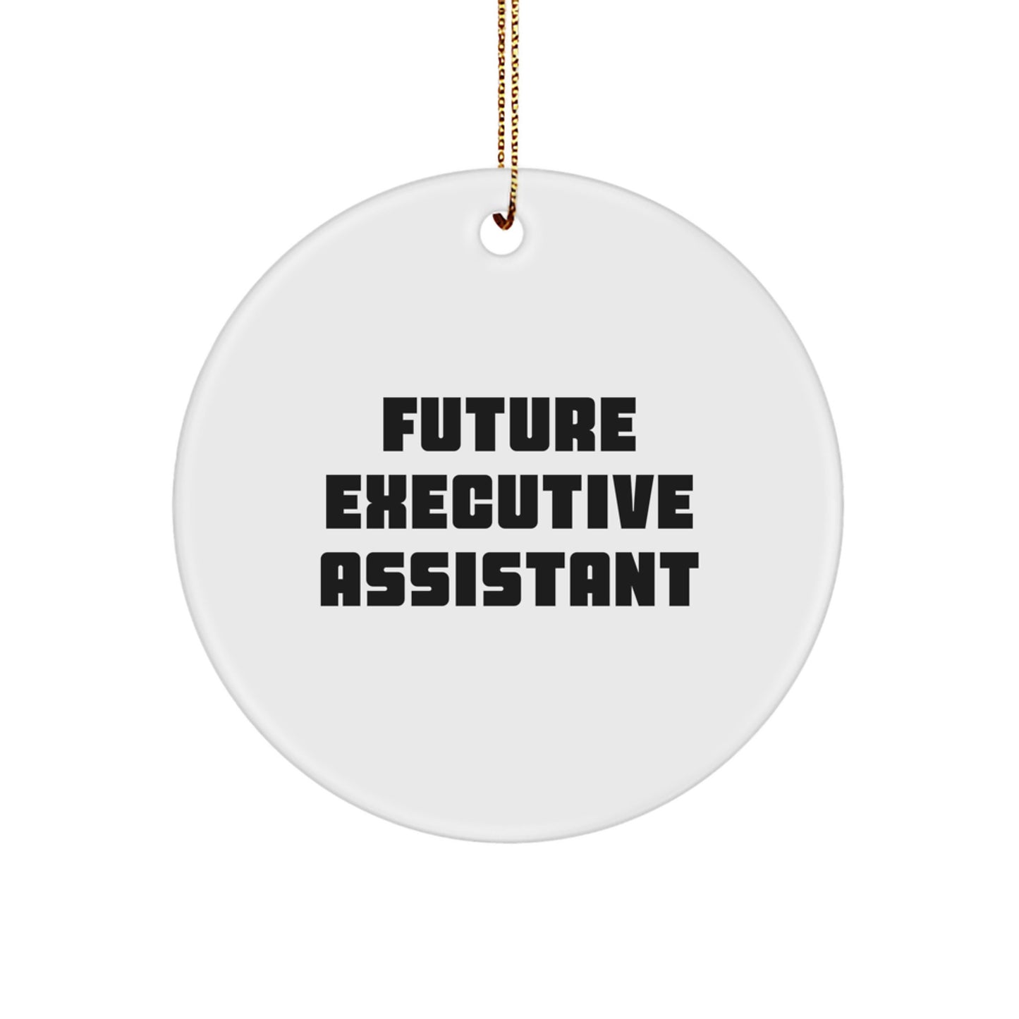 Funny Future Executive Assistant Gifts for Men, Women, Coworkers, Family from Friends - Circle Ornament - Image 1