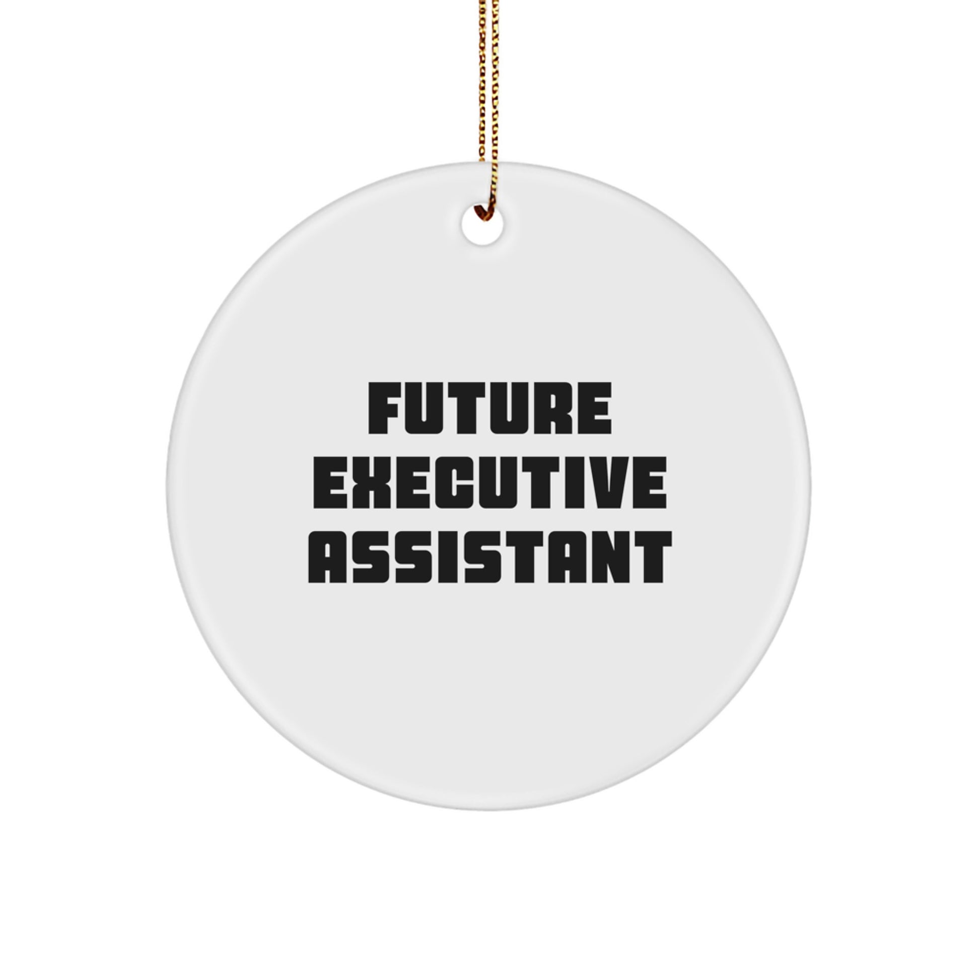 Funny Future Executive Assistant Gifts for Men, Women, Coworkers, Family from Friends - Circle Ornament - Image 1