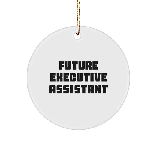 Funny Future Executive Assistant Gifts for Men, Women, Coworkers, Family from Friends - Circle Ornament - Image 1