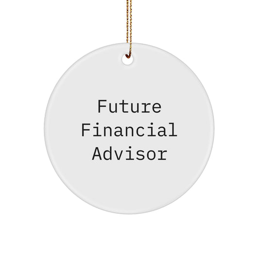 Funny Future Financial Advisor Gifts from Men to Financial Advisor Friends, Unique Christmas Circle Ornament - Image 1
