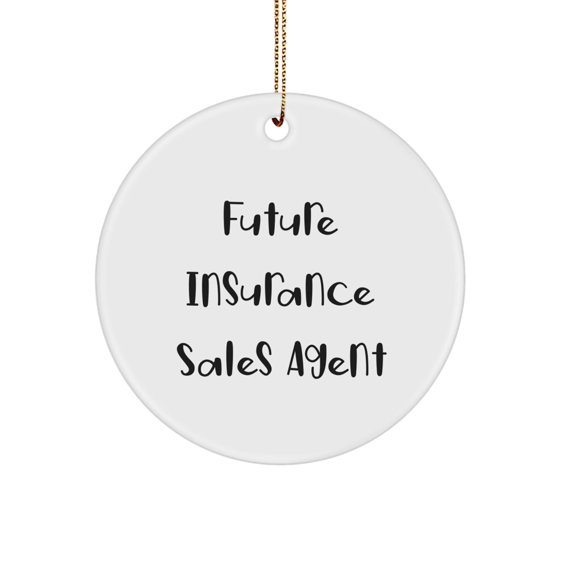 Funny Insurance Sales Agent Gifts for Future Insurance Sales Agent - Circle Ornament with Inspirational Quote - Gifts from Family for Christmas - Image 1