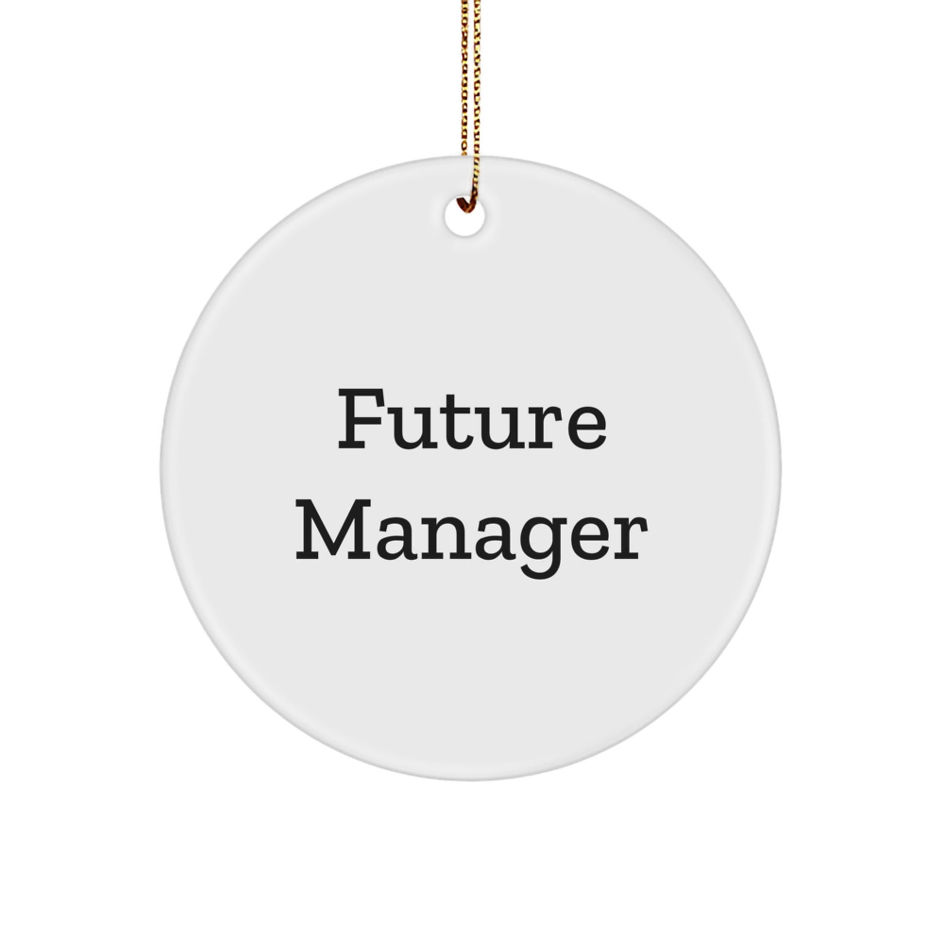 Funny 'Future Manager' Circle Ornament, Gifts for Managers from Friends, Coworkers, or Family, Christmas Unique Gifts - Image 1