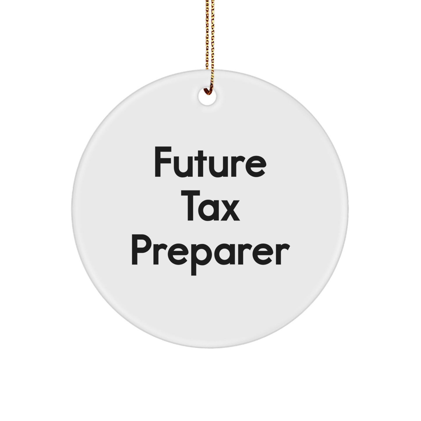 Funny Future Tax Preparer Gifts from Men to Friends, Tax Preparer Christmas Unique Gifts, Circle Ornament with Inspirational Quote - Image 1