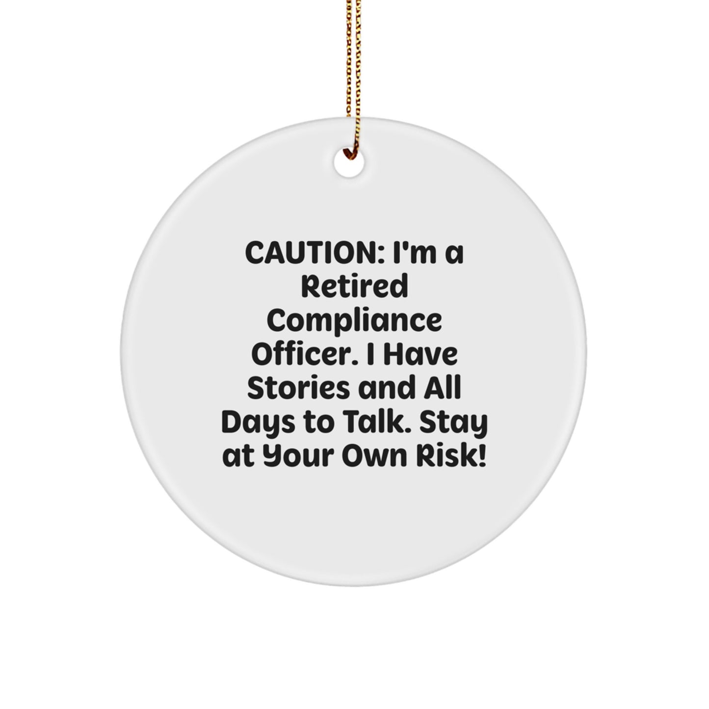 Compliance Officer Gifts from Friends - Funny Circle Ornament for Compliance Officer, Christmas Unique Gifts - Image 1