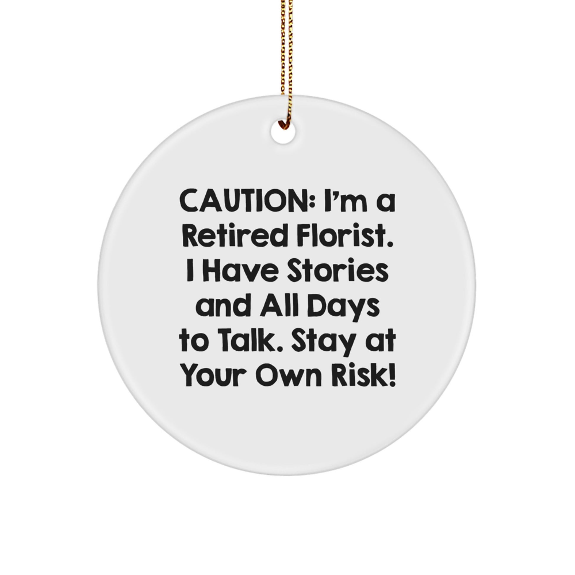 Funny Florist Gifts from Friends, Unique Circle Ornament for Florists, Christmas - Image 1