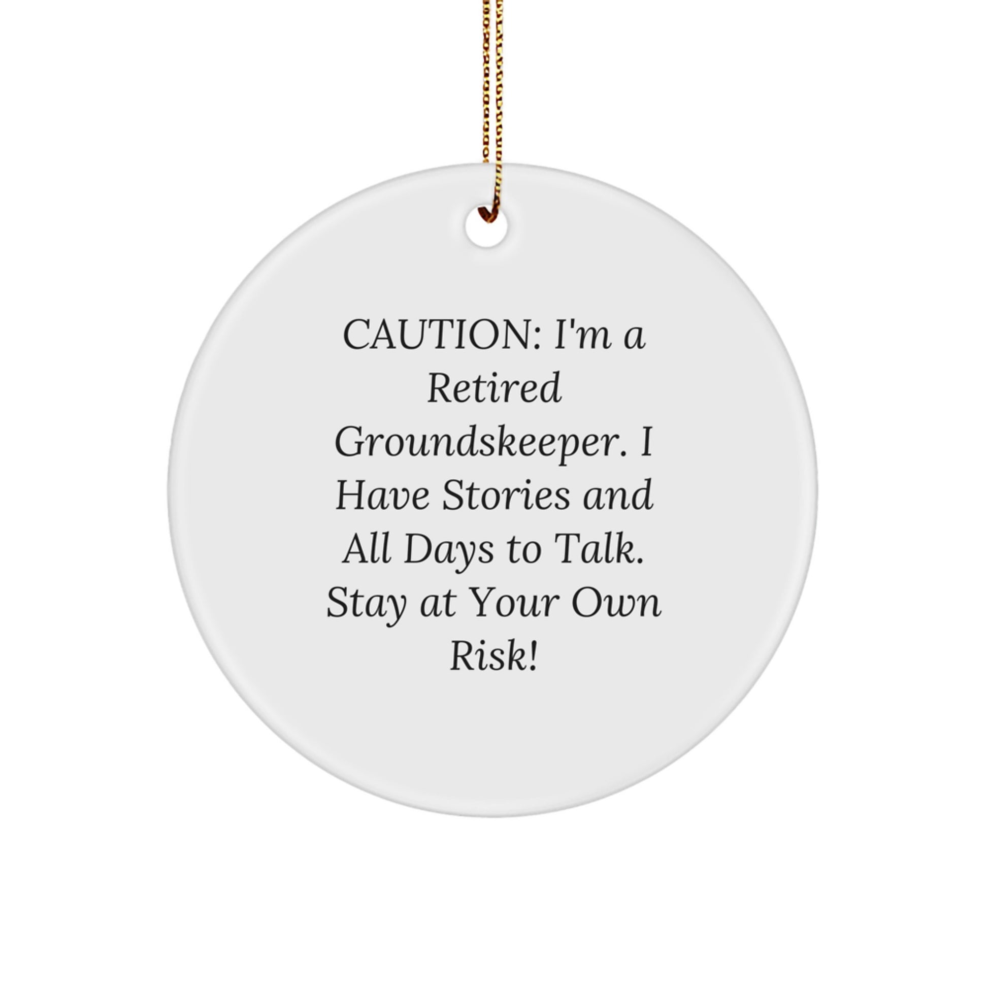 Funny groundskeeper Gifts from Friends for groundskeeper Men, Christmas Unique Circle Ornaments, Retired groundskeeper Humor - Image 1