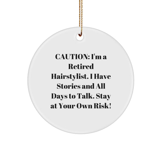 Funny Hairstylist Gifts from Family - Circle Ornament for Christmas Unique Presents for Hairstylists - Image 1