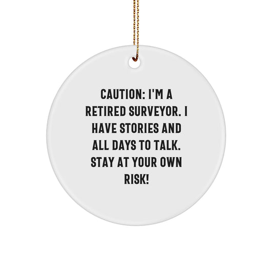 Unique Surveyor Gifts from Friends for Men - Funny Circle Ornament Christmas Unique Gifts for Surveyor Enthusiasts - Image 1