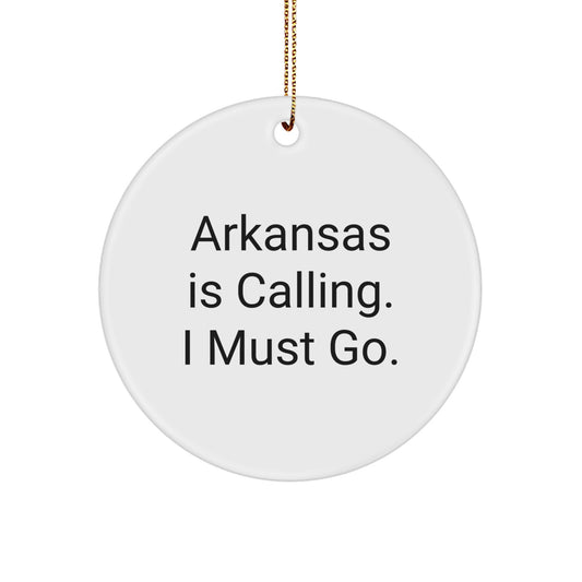 Funny Arkansas Gifts for Men, Inspirational Circle Ornament from Arkansas, Christmas Unique Gifts for Family and Friends - Image 1