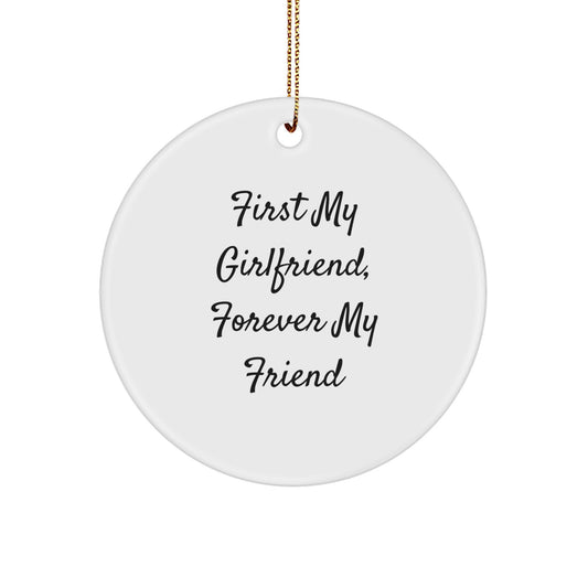 Gifts from Men to Sweetheart, First My Sweetheart, Forever My Friend Circle Ornament, Christmas Unique Presents - Image 1