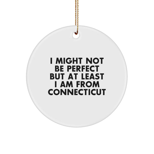 Connecticut Circle Ornament Funny Quote Gifts from Friends for Family - Image 1