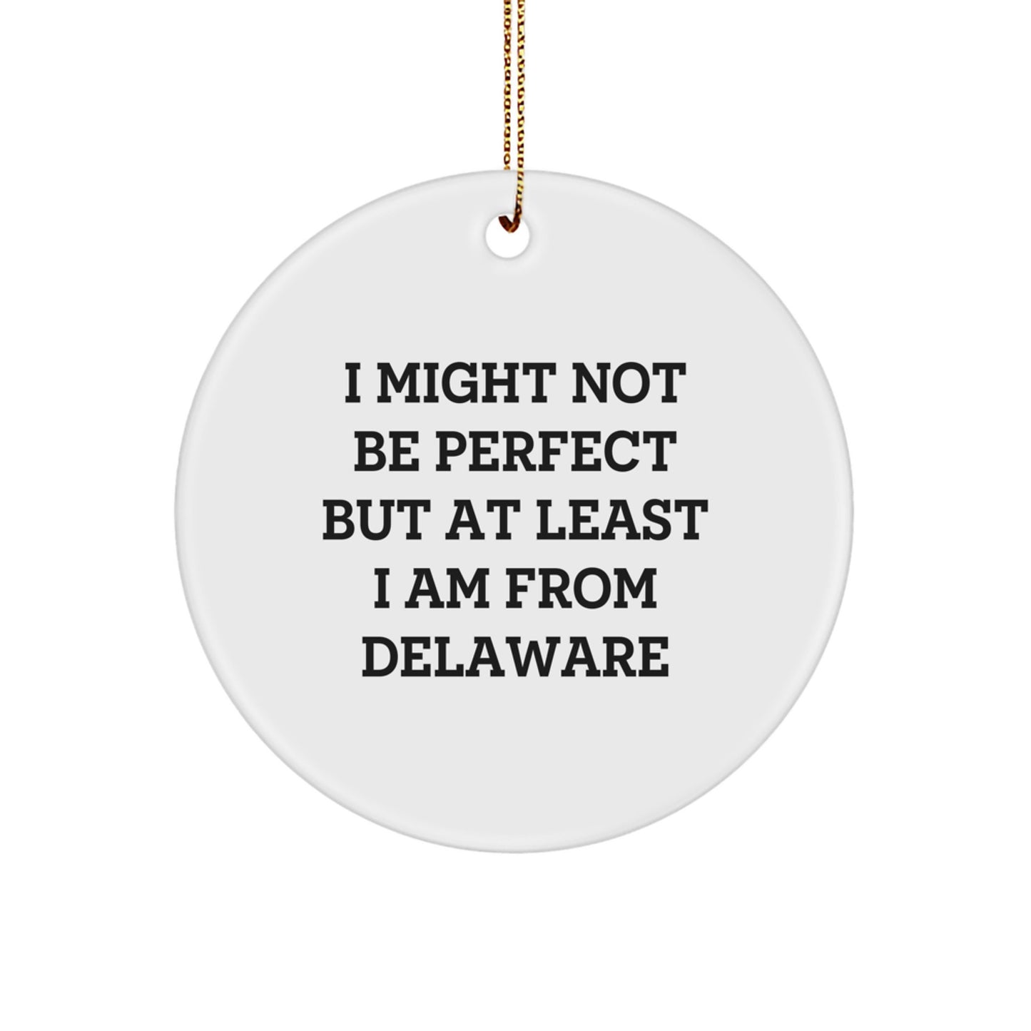Delaware Proud Circle Ornament, Funny Quotes Gifts from Delaware, Gifts for Delaware Friends and Family, Unique Christmas Unique Gifts - Image 1