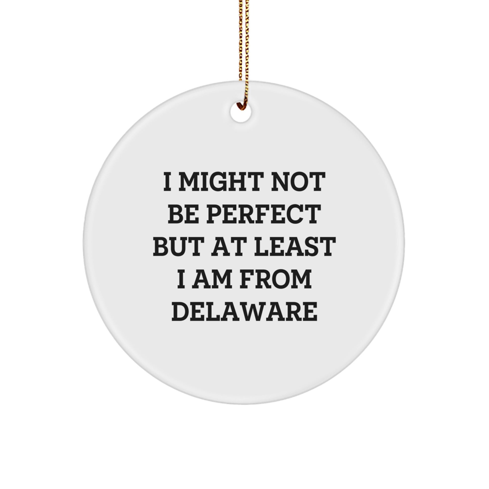 Delaware Proud Circle Ornament, Funny Quotes Gifts from Delaware, Gifts for Delaware Friends and Family, Unique Christmas Unique Gifts - Image 1