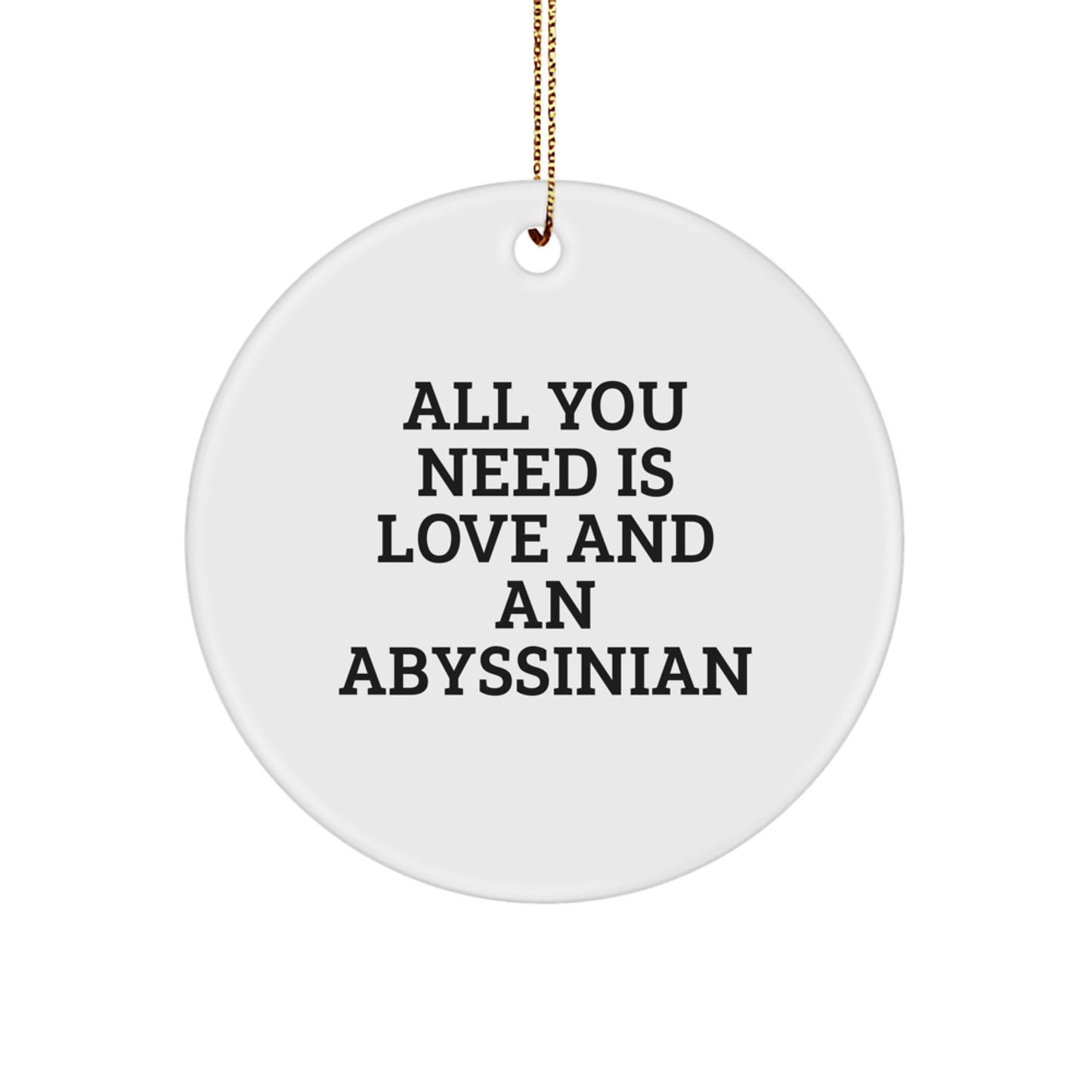 Abyssinian Cat Christmas Unique Gifts for Men, Women, Friends, and Family with Funny Quote - Circle Ornament Gifts from Men, Women, Friends, and Family - Image 1