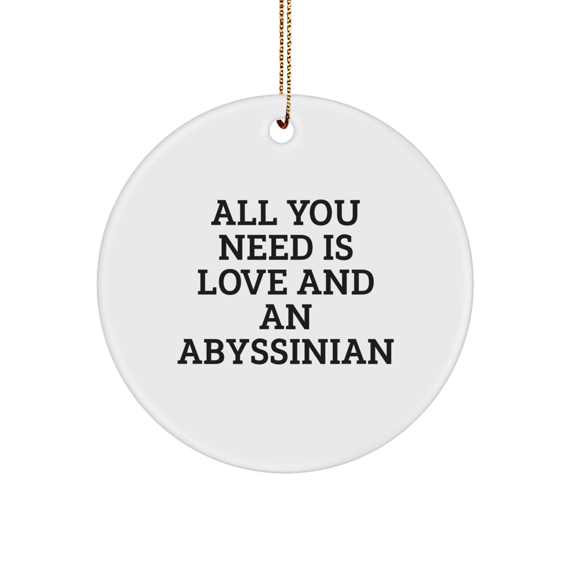 Abyssinian Cat Christmas Unique Gifts for Men, Women, Friends, and Family with Funny Quote - Circle Ornament Gifts from Men, Women, Friends, and Family - Image 1