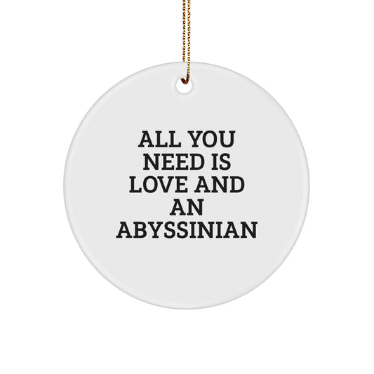 Abyssinian Cat Christmas Unique Gifts for Men, Women, Friends, and Family with Funny Quote - Circle Ornament Gifts from Men, Women, Friends, and Family - Image 1
