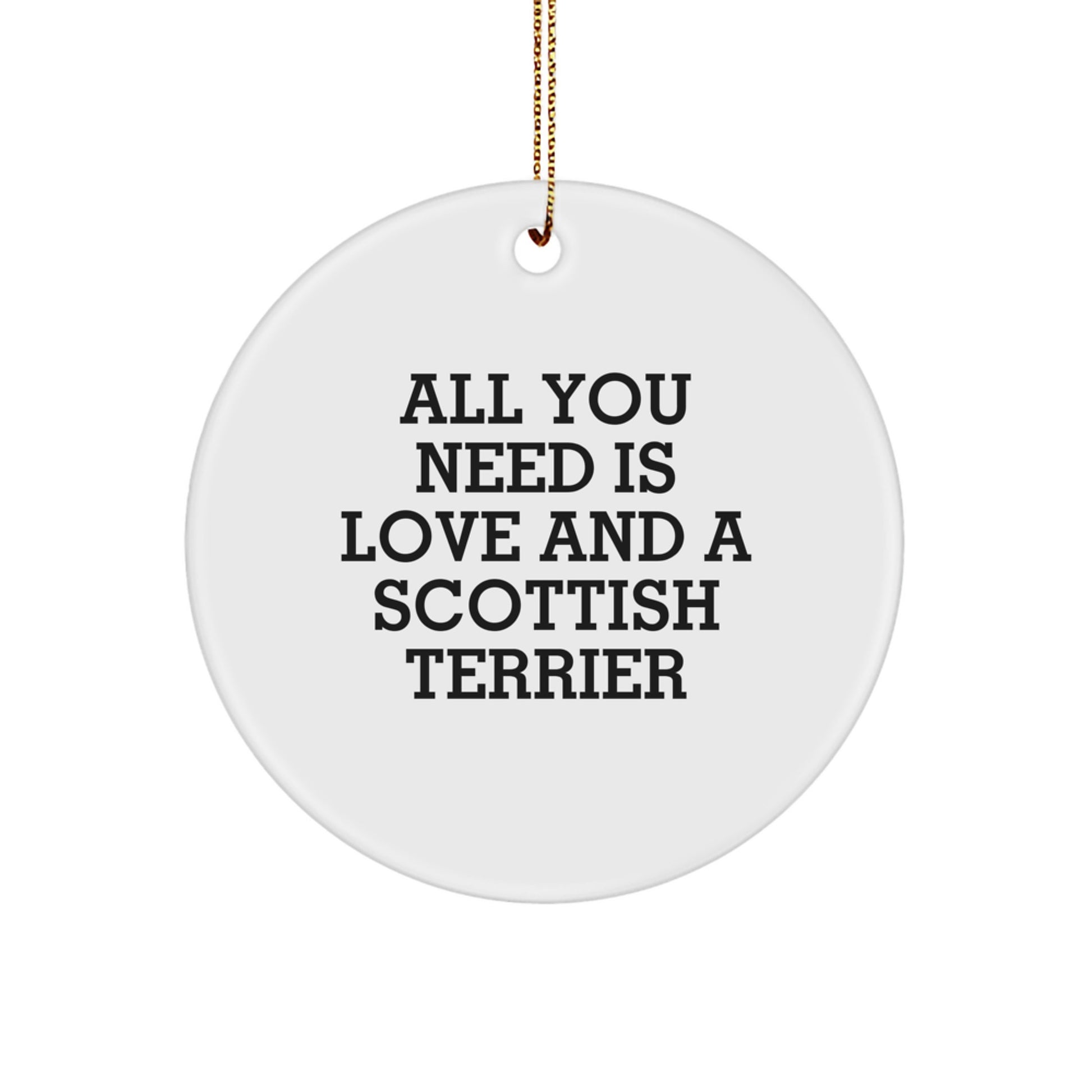 Unique Scottish Terrier Dog Circle Ornament Gifts from Men to Friends for Christmas - Image 1