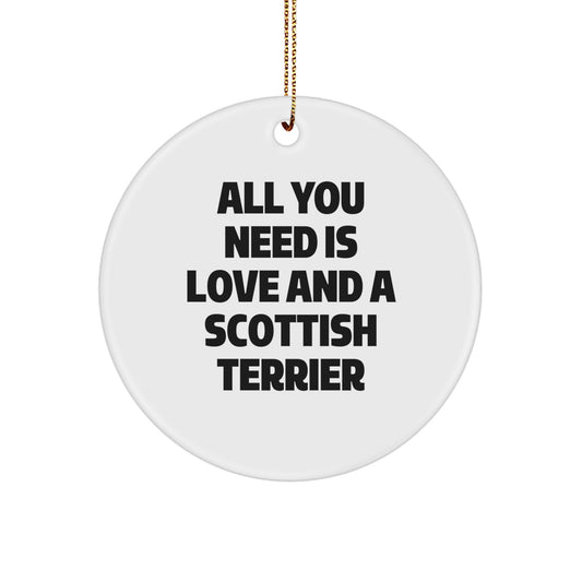 Scottish Terrier Dog Circle Ornament, Funny Quote Gifts for Men, Women, Family, Friends, from Scottish Terrier Dog Lovers - Image 1