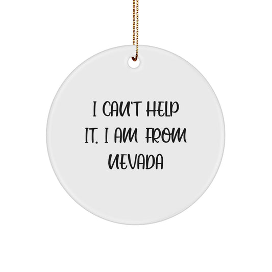 Funny Nevada Circle Ornament Gifts from Men to Family for Christmas - Image 1