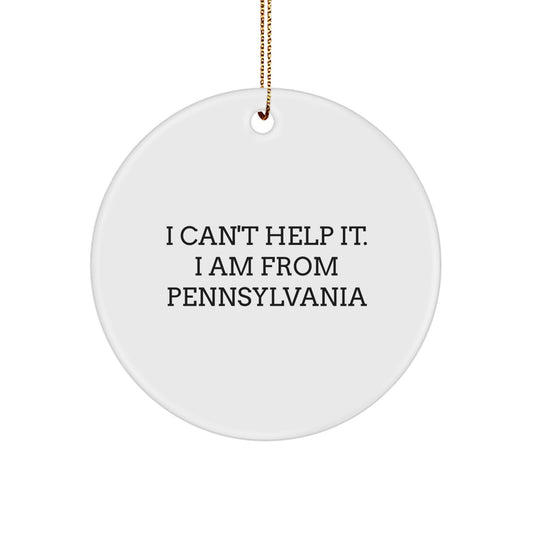 Funny Pennsylvania Circle Ornament Gifts from Friends and Family for Pennsylvania Christmas Unique Presents - Image 1