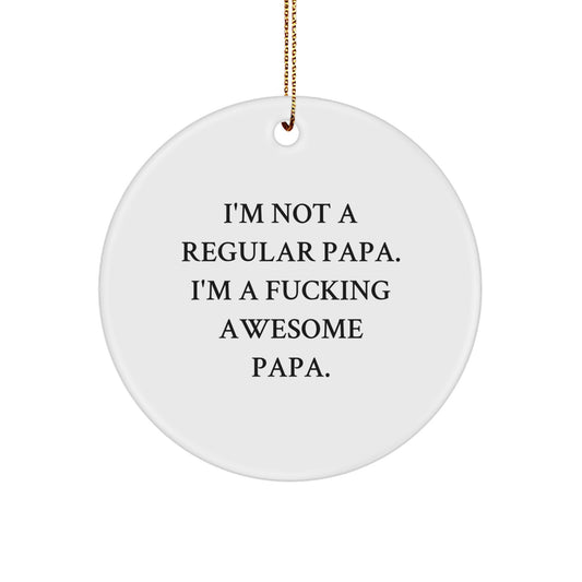 Funny Papa Circle Ornament Gifts for Papa, Christmas Unique Papa Ornaments, Papa Circle Decoration for Home - Image 1