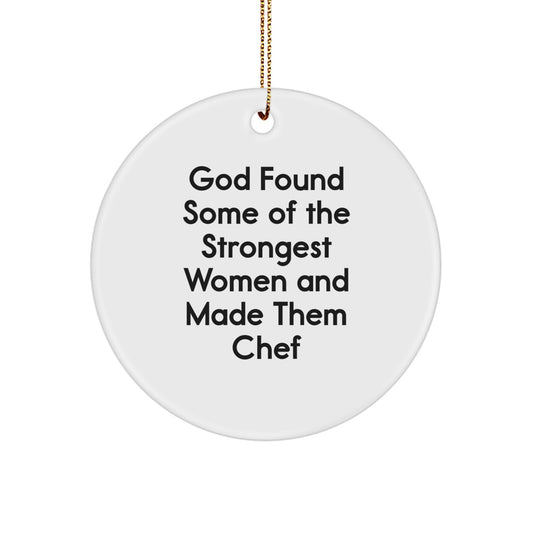 Funny Chef Circle Ornament Gifts from Men to Women Friends Christmas Unique presents - Image 1