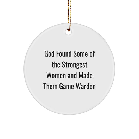 Funny Game Warden Gifts from Men to Game Wardens, Inspirational Christmas Unique Circle Ornaments for Friends, Coworkers, Family - Image 1