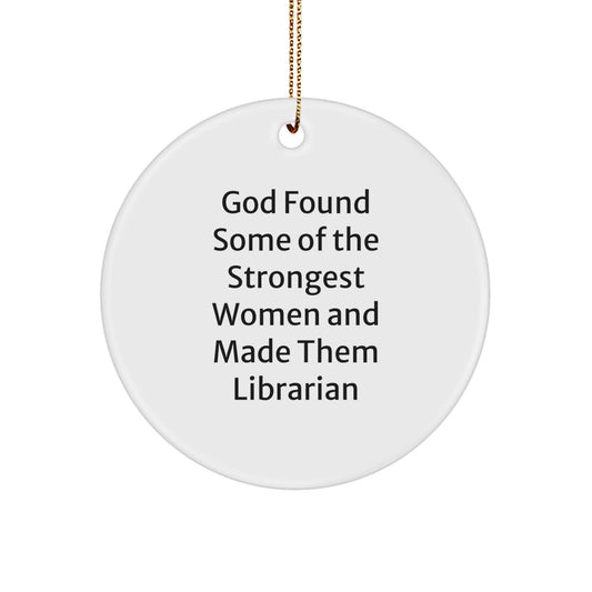 Funny Librarian Gifts from Women - Circle Ornament for Christmas Unique Gifts for Librarian Friends - Image 1