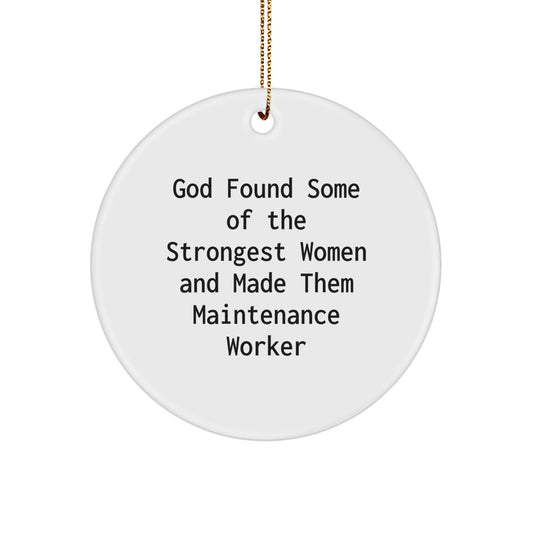 Funny Inspirational Gifts for Maintenance Worker - Circle Ornament with Gold Cord, Gifts from Men to Women Coworkers Family - Unique Christmas Decorations - Image 1