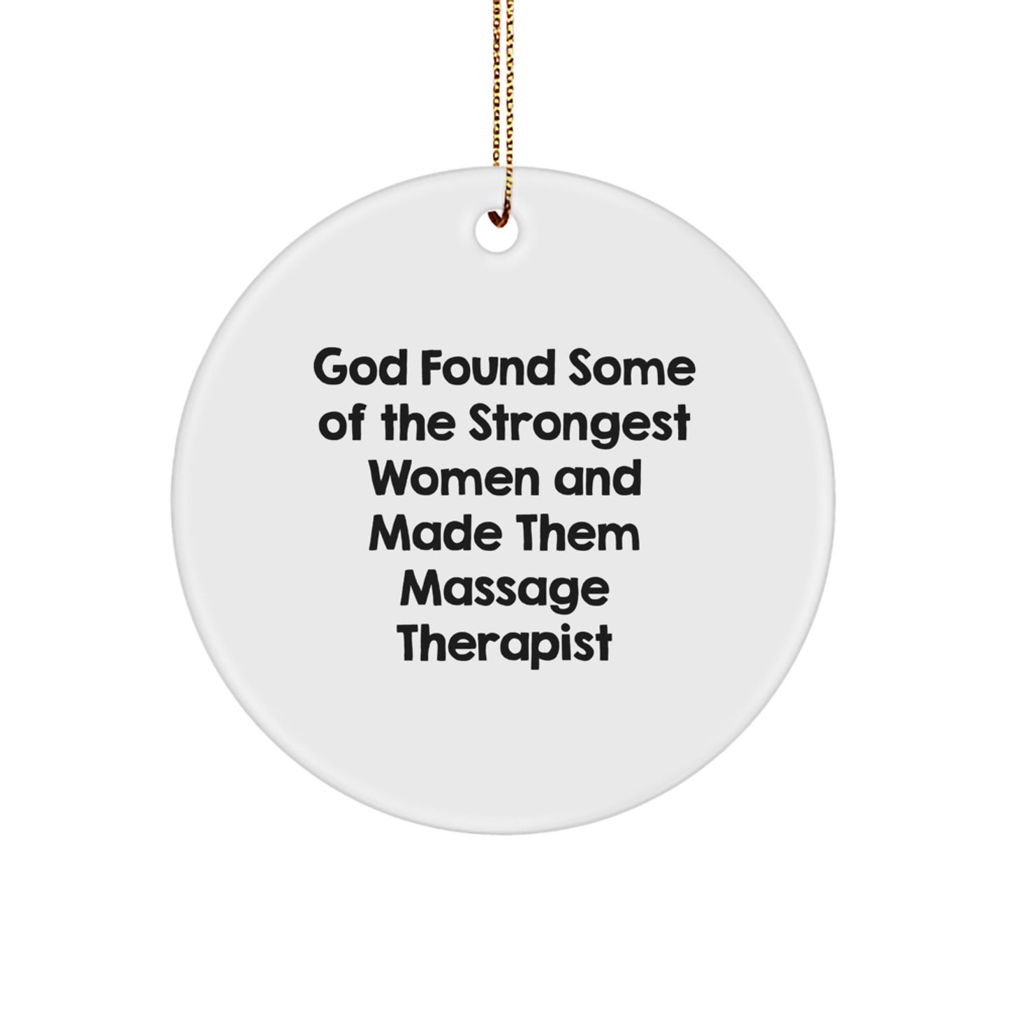 Funny Massage Therapist Gifts from Women, Inspirational Christmas Circle Ornaments for Massage Therapists, Gifts for Women, Circle Ornament - Image 1
