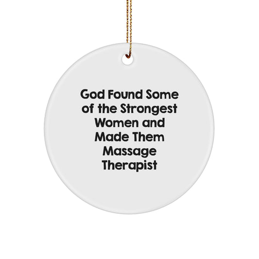 Funny Massage Therapist Gifts from Women, Inspirational Christmas Circle Ornaments for Massage Therapists, Gifts for Women, Circle Ornament - Image 1