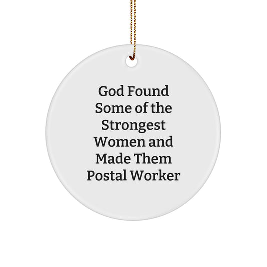 Funny Quote Circle Ornaments for Postal Worker Gifts from Family, Friends, Coworkers - Unique Christmas Decorations - Image 1